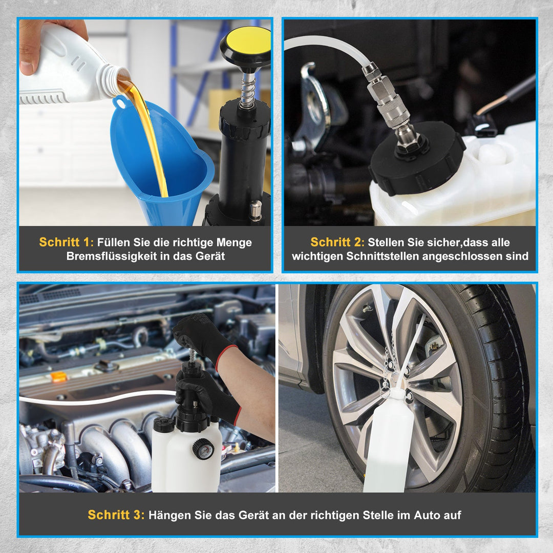 3L brake fluid brake bleeding device with 1L suction container | Stornfield