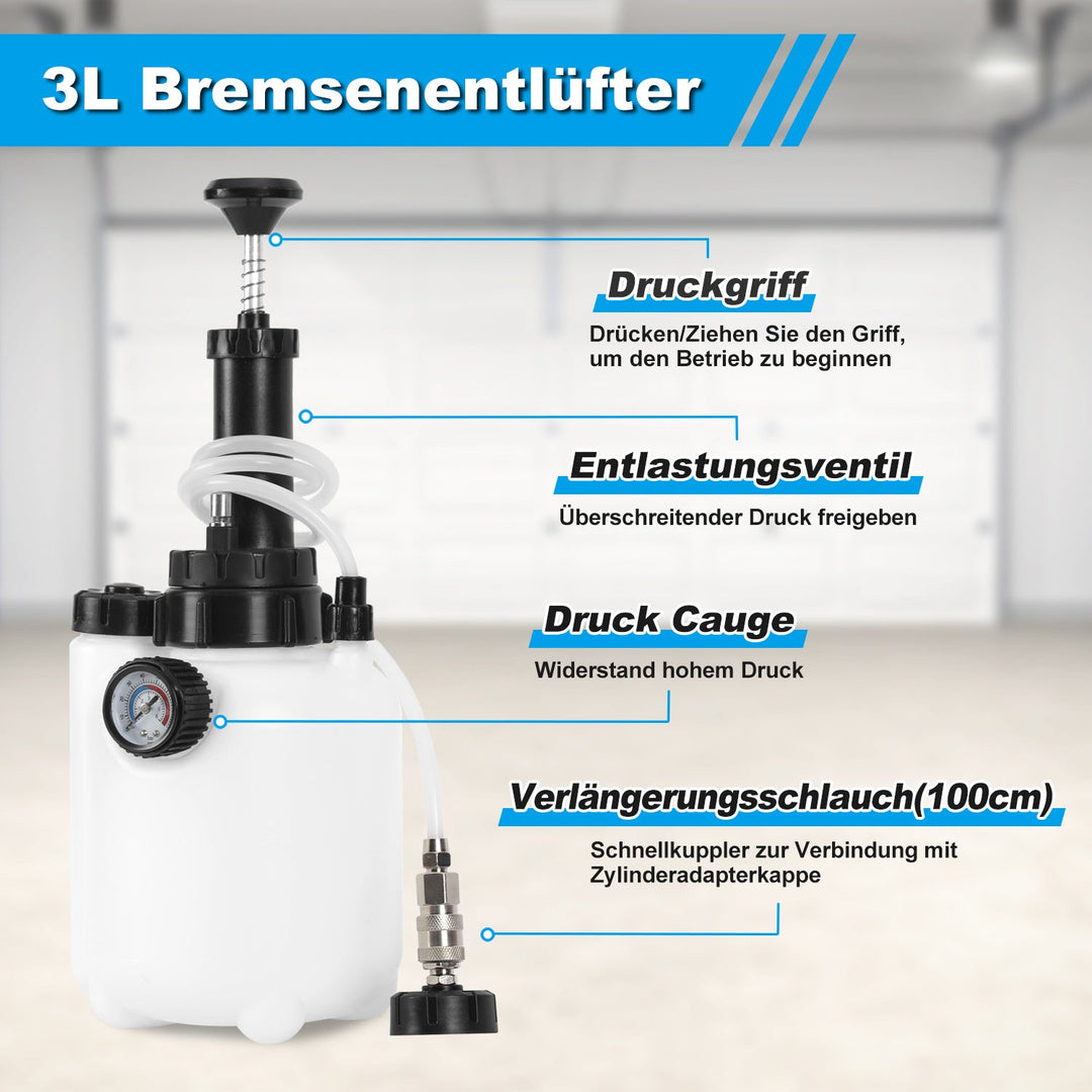 3L brake fluid brake bleeding device with 1L suction container | Stornfield