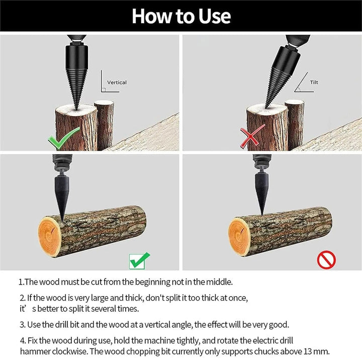 Stornfield | Firewood Drill Bit Set – Split wood easily with the cordless drill
