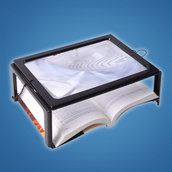 BrightView | 3x LED Illuminated Magnifier - Full Page View - Lightweight & Hands-Free - Ideal for Seniors & Low Vision Users Stornfield