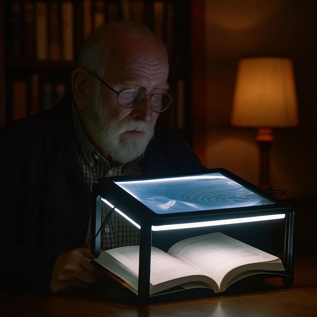 BrightView | 3x LED Illuminated Magnifier - Full Page View - Lightweight & Hands-Free - Ideal for Seniors & Low Vision Users Stornfield