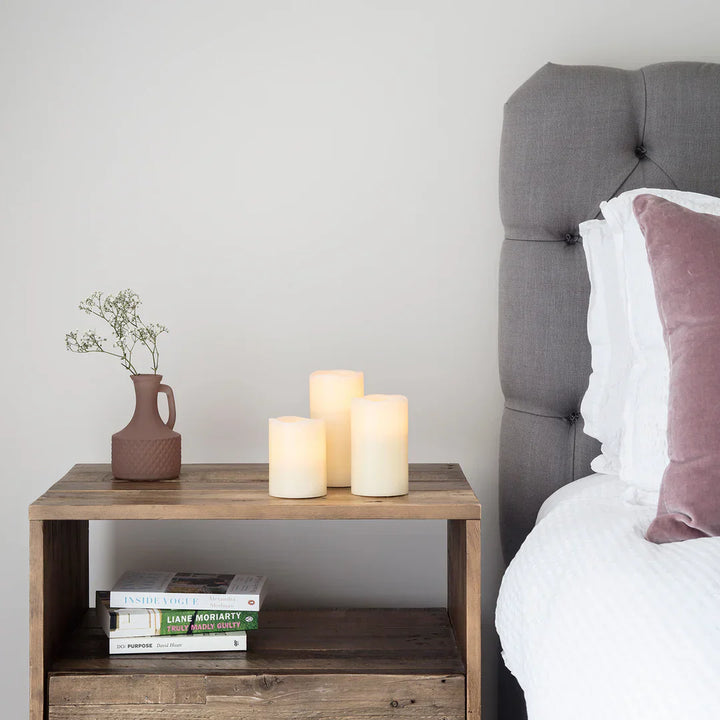 Stornfield | Set of 3 Tall Flameless Wax LED Candles