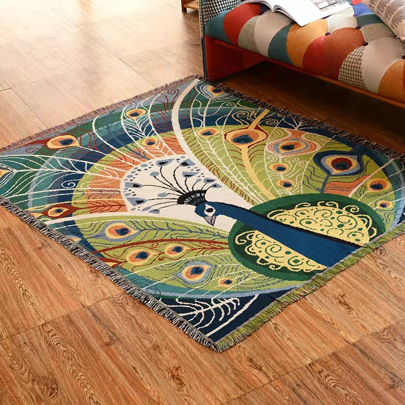 Peacock Throw Thread Blanket Stornfield