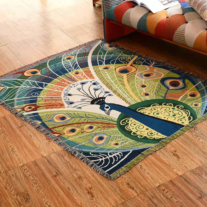 Peacock Throw Thread Blanket Stornfield