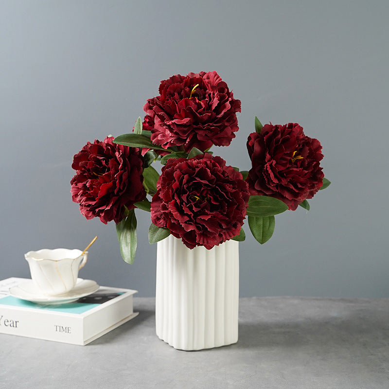 Artificial 5 large head peony flowers | Stornfield
