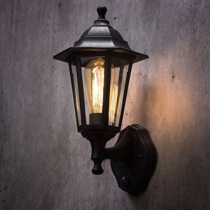 Stornfield | Black Outdoor Vintage Pendant Light with PIR