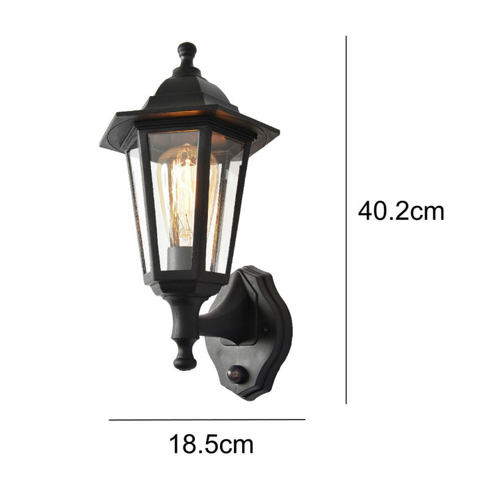 Stornfield | Black Outdoor Vintage Pendant Light with PIR