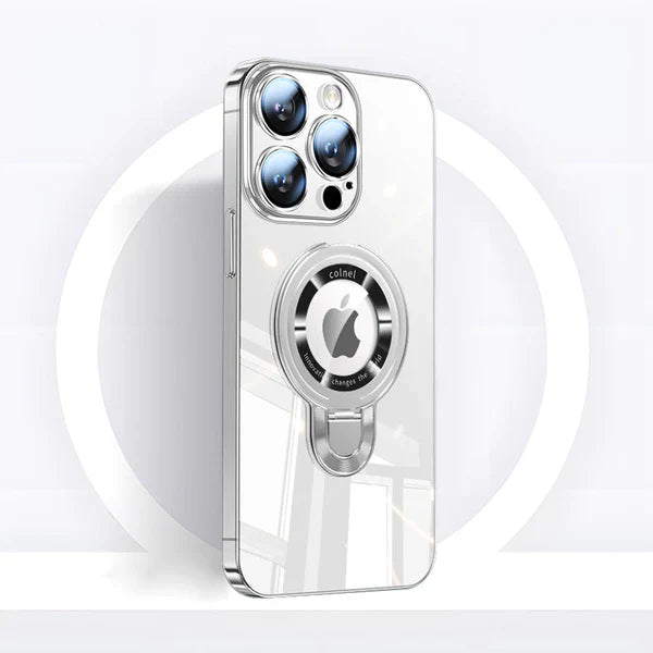 Stornfield | iPhone MagSafe Series | Electroplated Plastic Clear Phone Case with Rotating Kickstand
