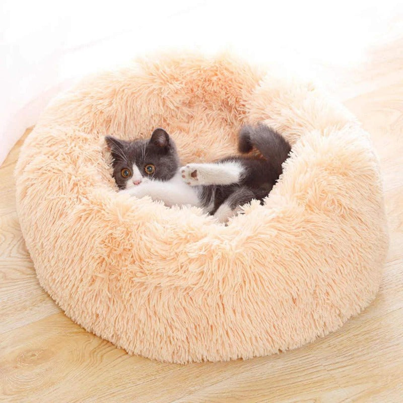 Stornfield | PawNest Soothing Donut Cat Bed | Round Plush Kennel | Stress-Reducing and Comfortable | Perfect for Cats and Small Dogs