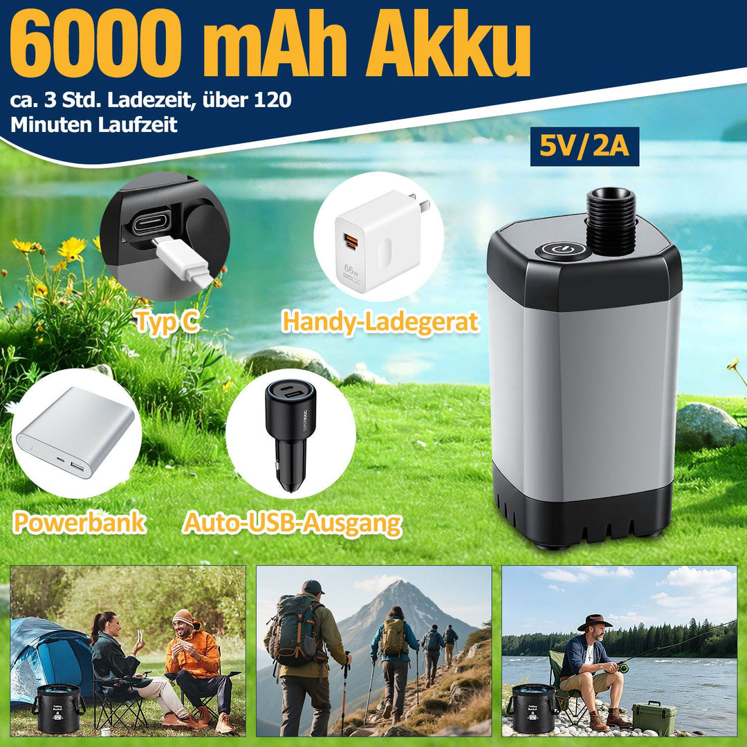 Portable Camping Shower Battery Outdoor Shower with 20L Folding Bucket | Stornfield