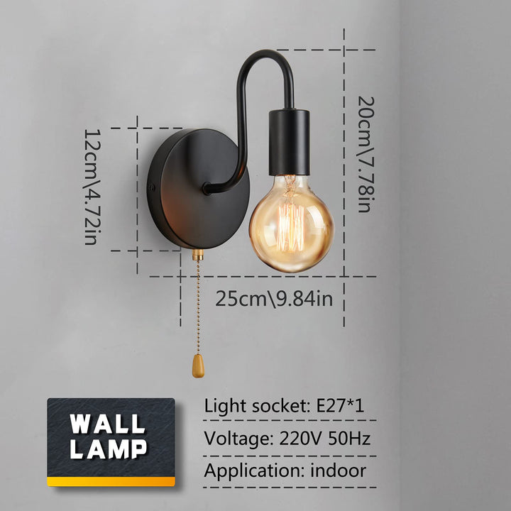 Nordic Industrial Wall Lamp in Black Iron for Modern Decor | Stornfield
