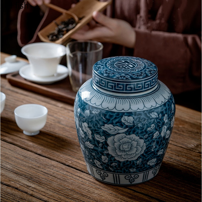 Stornfield | Airtight Ceramic Container Tea Canister Tea Box Moisture-Proof Storage Tank Tea Container Storage Bottle Tea Organizer Tea Jar Tea Boxes