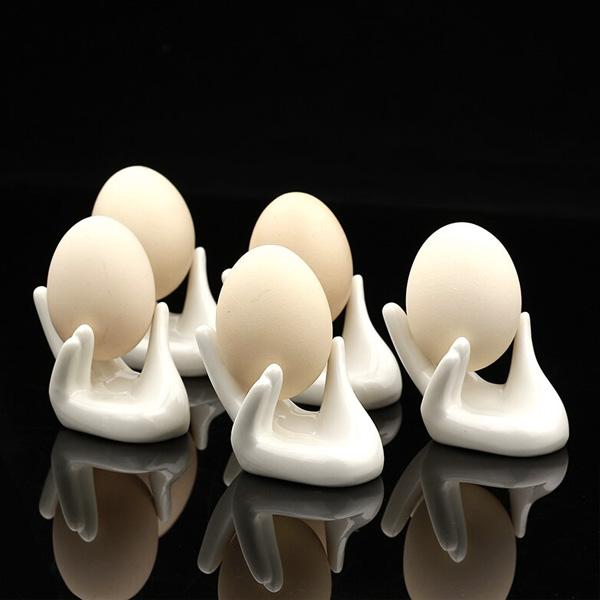 Ceramic Hand Shaped Air Plant Egg Jewelry Holder | Stornfield