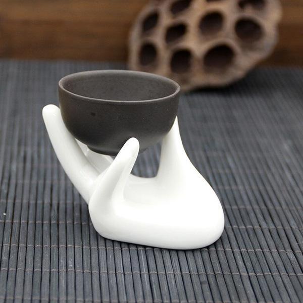 Ceramic Hand Shaped Air Plant Egg Jewelry Holder | Stornfield