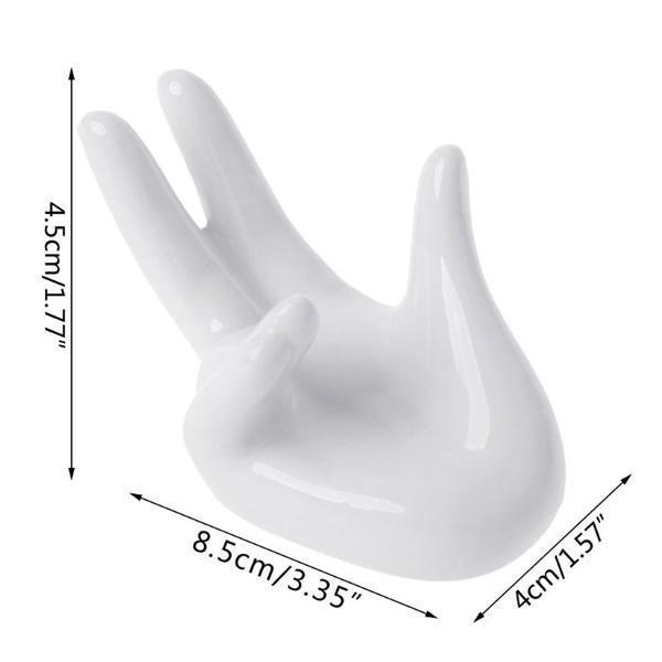Ceramic Hand Shaped Air Plant Egg Jewelry Holder | Stornfield