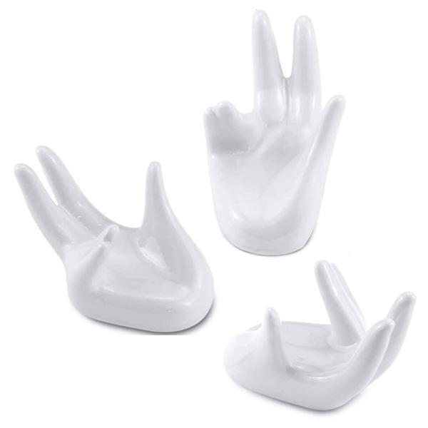 Ceramic Hand Shaped Air Plant Egg Jewelry Holder | Stornfield
