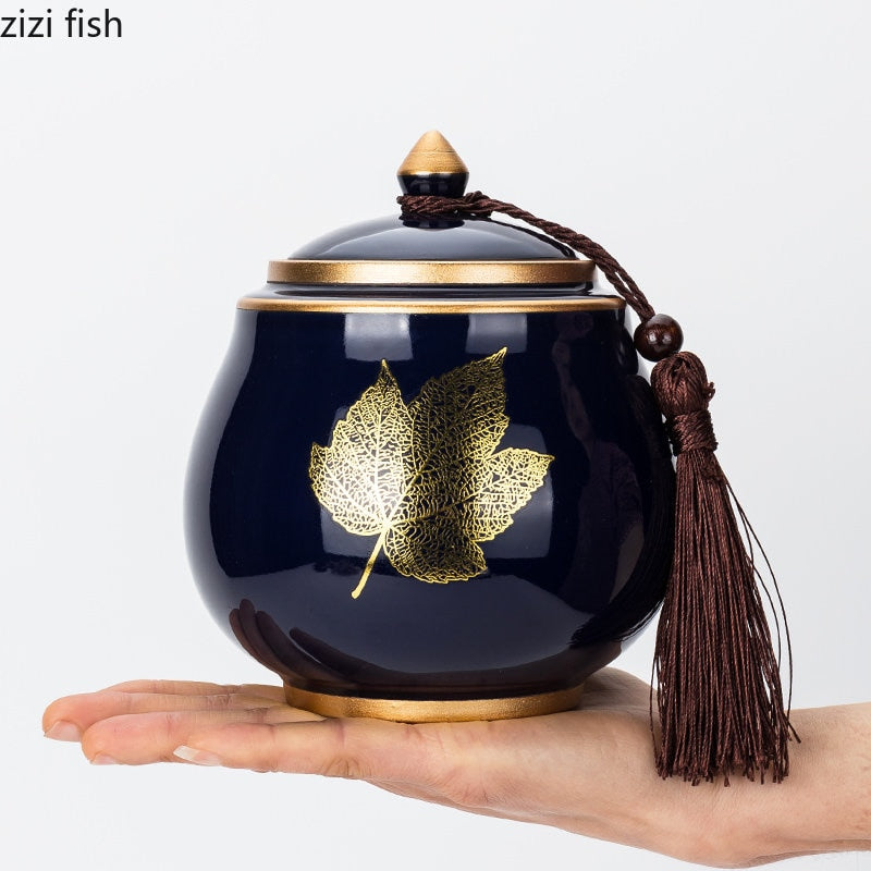 Stornfield | Ceramic Teapot Tea Caddy Cajon Tea Container Airtight Storage Tank Storage Jar Candy Jar Storage Box