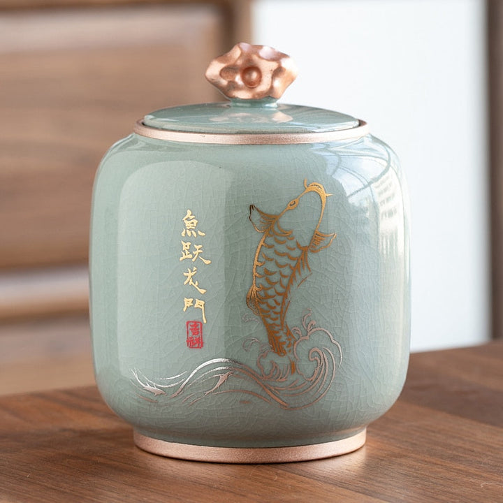 Stornfield | Ceramic Teapot Tea Caddy Cajon Tea Container Airtight Storage Tank Storage Jar Candy Jar Storage Box