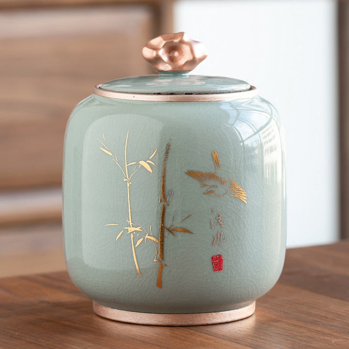 Stornfield | Ceramic Teapot Tea Caddy Cajon Tea Container Airtight Storage Tank Storage Jar Candy Jar Storage Box