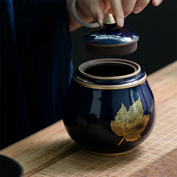 Stornfield | Ceramic Teapot Tea Caddy Cajon Tea Container Airtight Storage Tank Storage Jar Candy Jar Storage Box