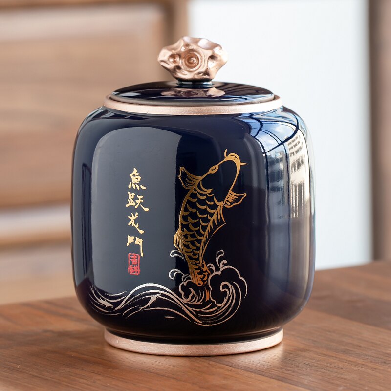Stornfield | Ceramic Teapot Tea Caddy Cajon Tea Container Airtight Storage Tank Storage Jar Candy Jar Storage Box