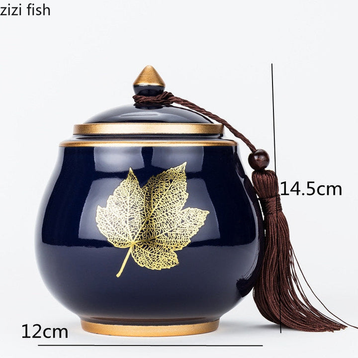 Stornfield | Ceramic Teapot Tea Caddy Cajon Tea Container Airtight Storage Tank Storage Jar Candy Jar Storage Box