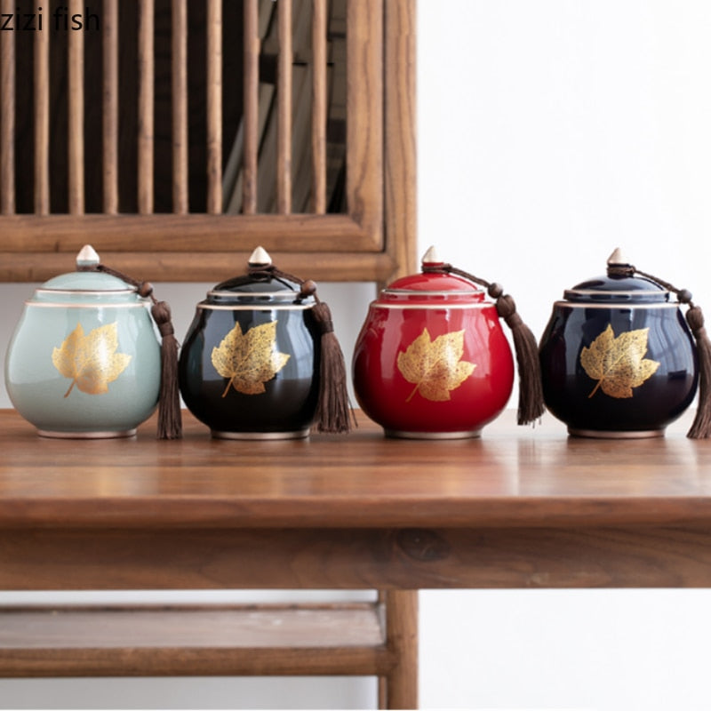 Stornfield | Ceramic Teapot Tea Caddy Cajon Tea Container Airtight Storage Tank Storage Jar Candy Jar Storage Box