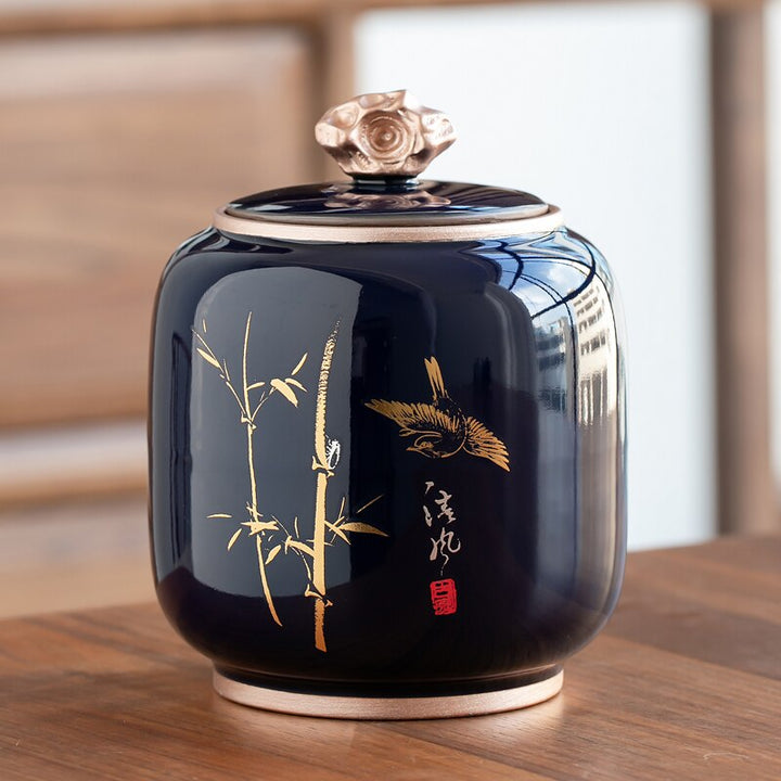 Stornfield | Ceramic Teapot Tea Caddy Cajon Tea Container Airtight Storage Tank Storage Jar Candy Jar Storage Box