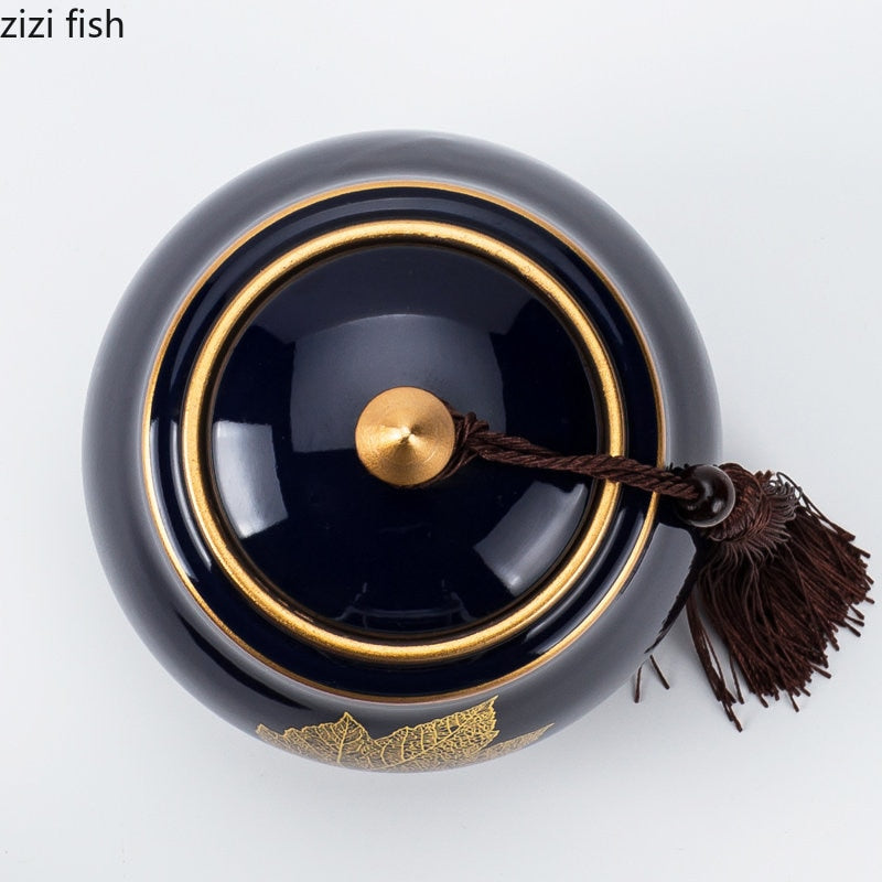 Stornfield | Ceramic Teapot Tea Caddy Cajon Tea Container Airtight Storage Tank Storage Jar Candy Jar Storage Box