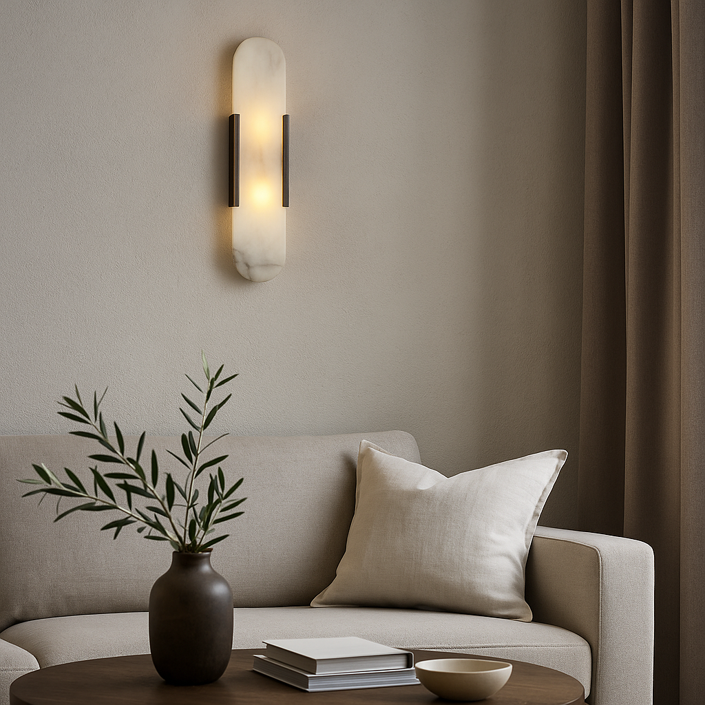 Modern Marble Bedside Sconce Light - Elegant Wall Fixture | Stornfield
