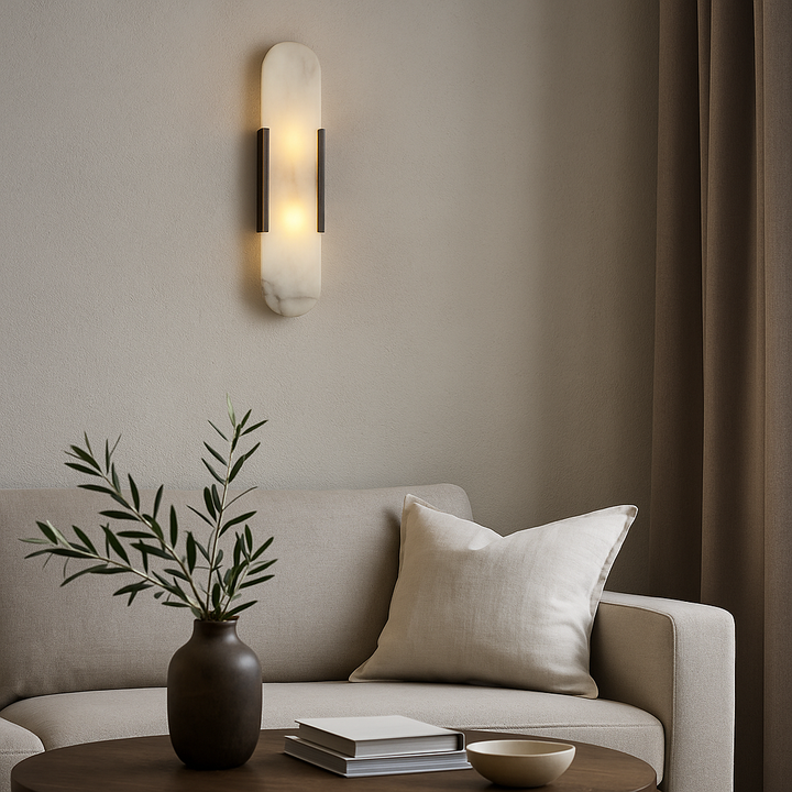 Modern Marble Bedside Sconce Light - Elegant Wall Fixture | Stornfield