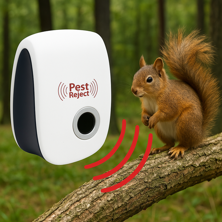 Stornfield | Ultrasonic Squirrel Repeller Device - Effective Pest Control to Deter Squirrels in 48 Hours for Gardens & Yards