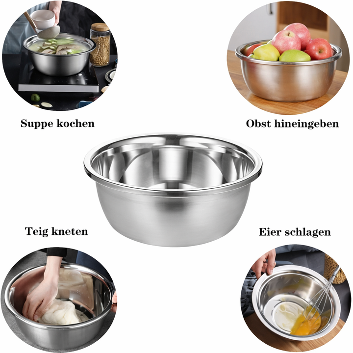 3-in-1 Mixing Bowl Set Stainless Steel with Grater and Sieve | Stornfield