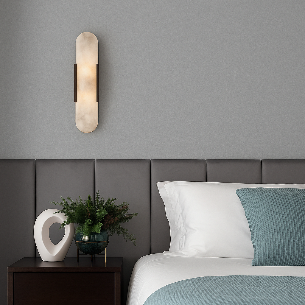 Modern Marble Bedside Sconce Light - Elegant Wall Fixture | Stornfield