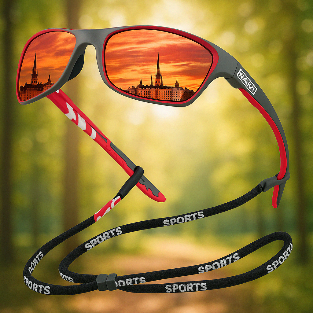 Stornfield | Mens Polarised Sports Sunglasses UK – UV400 Wrap Around Sunglasses for Cycling, Running & Outdoor Activities | Lightweight & Glare Protection