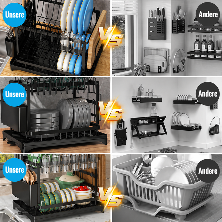 Premium 2-layer dish rack for the kitchen | Stornfield