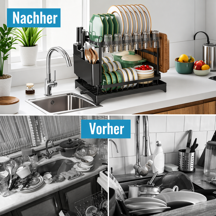 Premium 2-layer dish rack for the kitchen | Stornfield