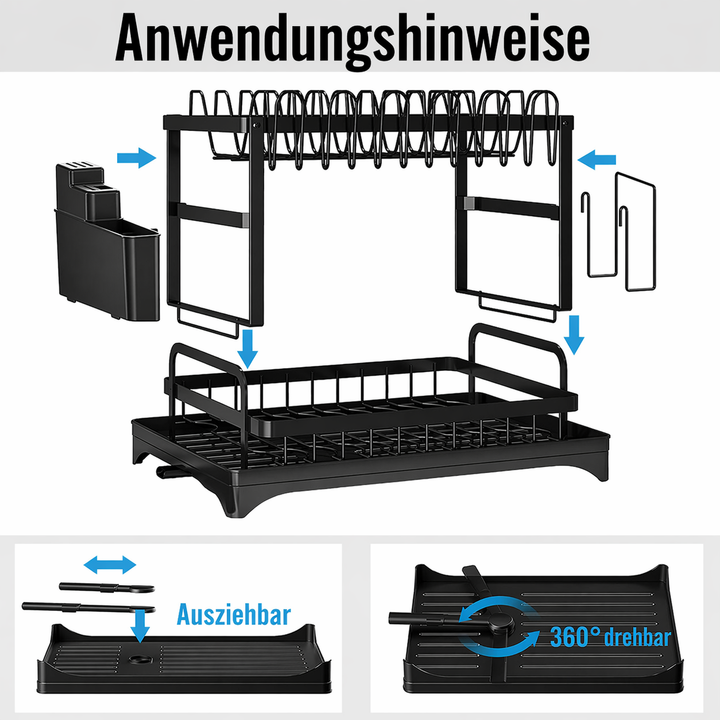 Premium 2-layer dish rack for the kitchen | Stornfield
