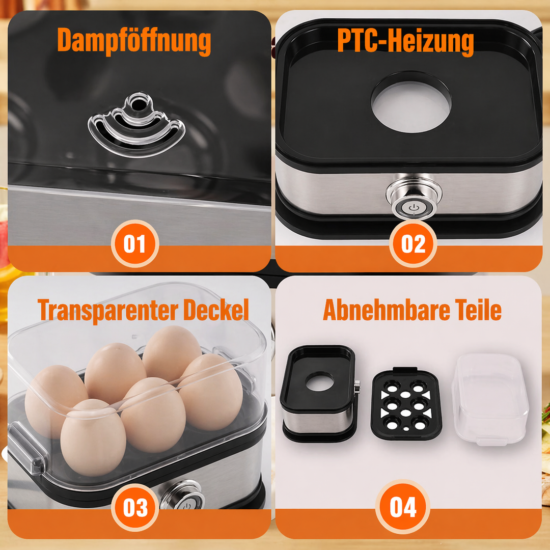 Multifunctional egg cooker with transparent lid | Stornfield