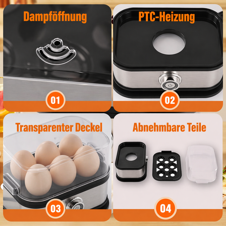 Multifunctional egg cooker with transparent lid | Stornfield