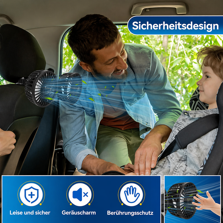 USB Fan for Car with 2 Heads | Stornfield
