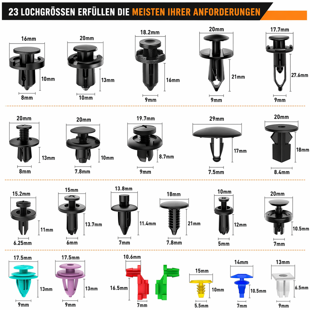 Car Fastening Clips Set 680 Pieces | Stornfield