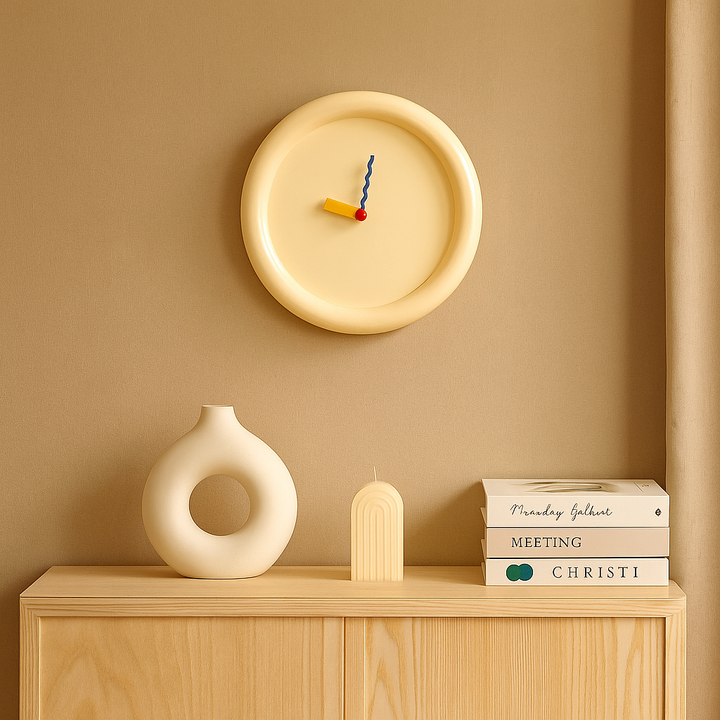 Colorful geometric Memphis style wall clocks with bold artistic design Stornfield