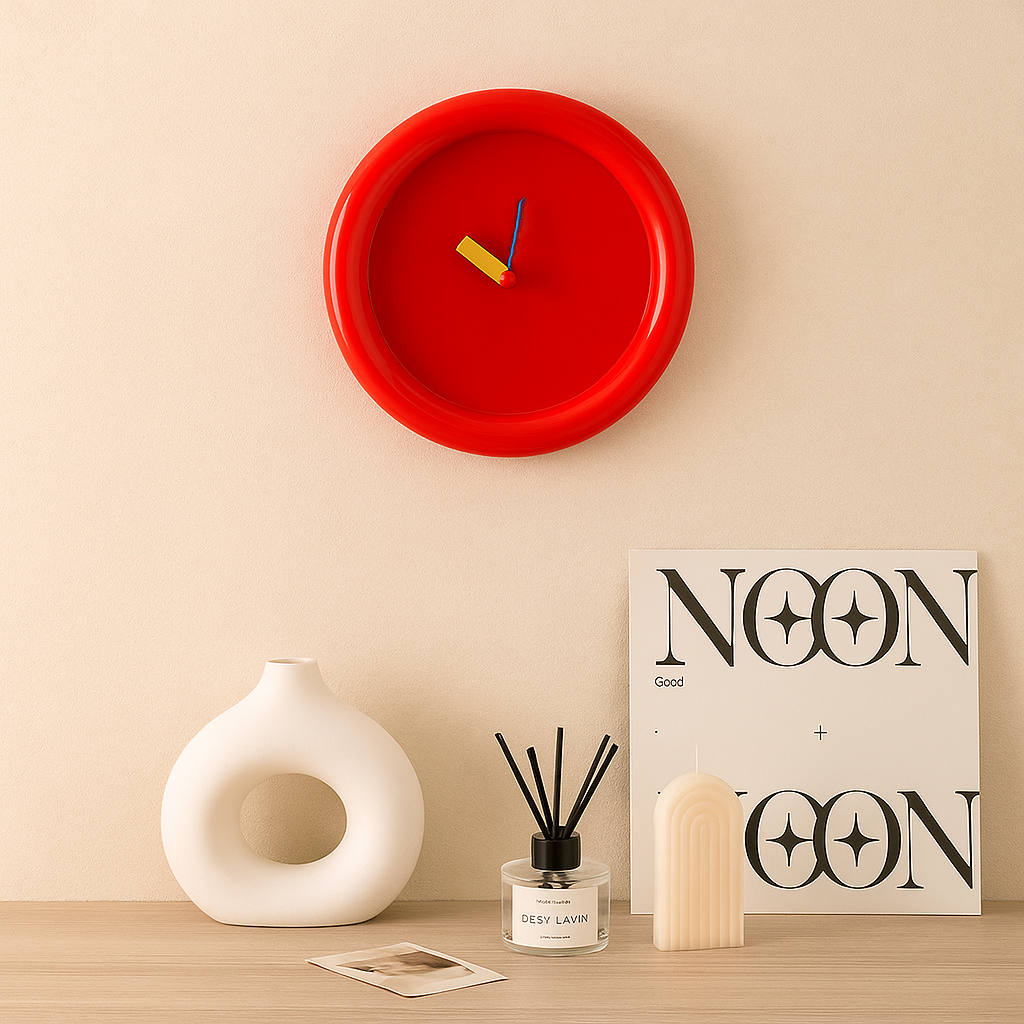 Colorful geometric Memphis style wall clocks with bold artistic design Stornfield