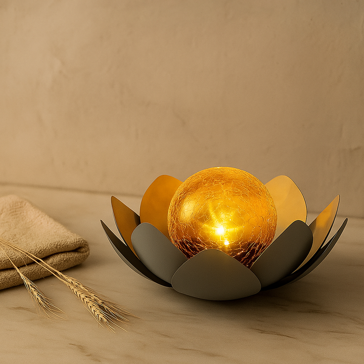 Stornfield solar-powered lotus flower garden lamp with soft ambient lighting