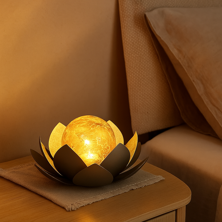 Stornfield solar-powered lotus flower garden lamp with soft ambient lighting