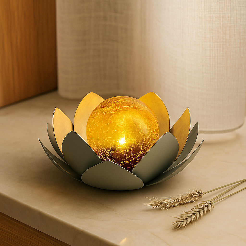 Stornfield solar-powered lotus flower garden lamp with soft ambient lighting