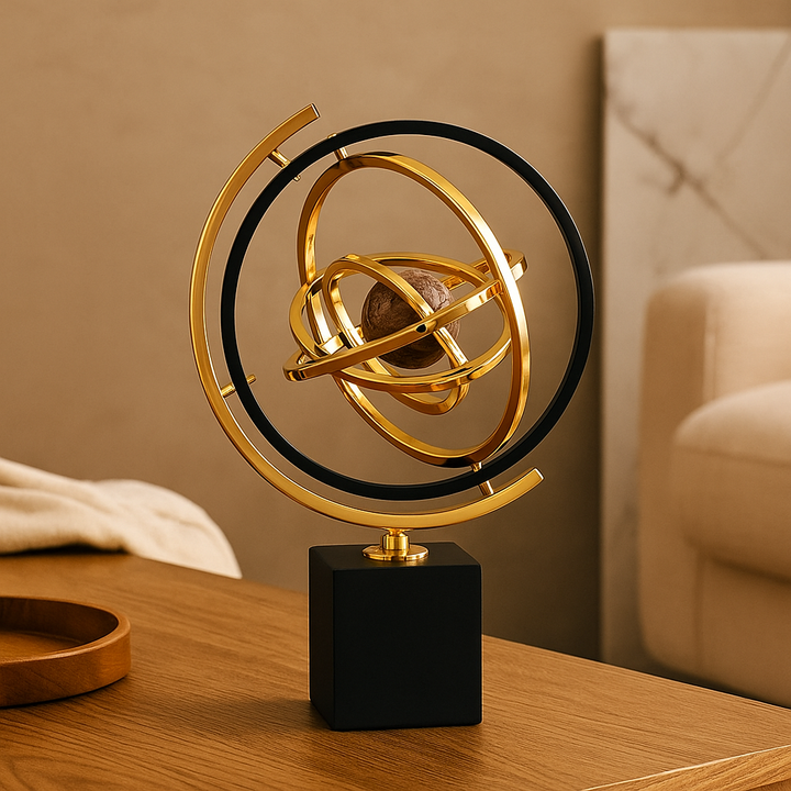 Handmade sculpture with marble base for elegant Stornfield interior design