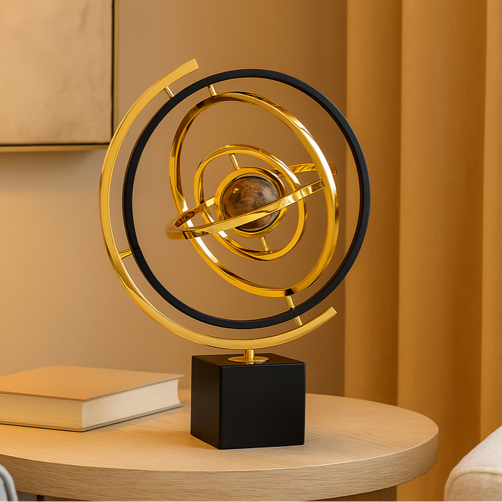 Handmade sculpture with marble base for elegant Stornfield interior design