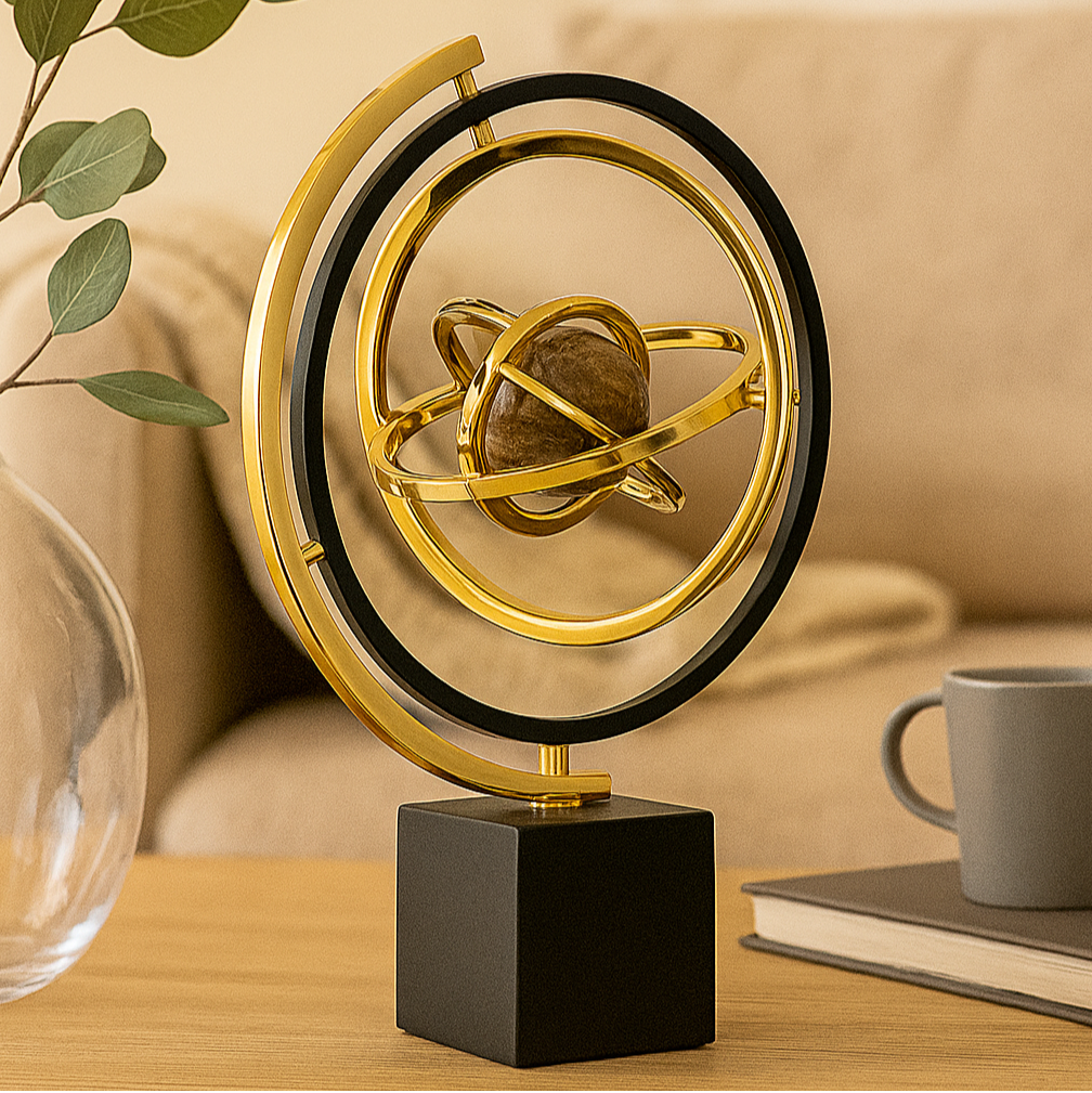 Handmade sculpture with marble base for elegant Stornfield interior design
